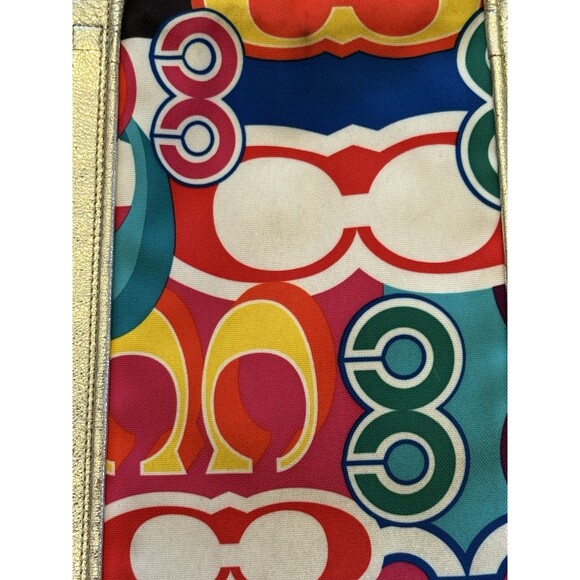 Coach Graffiti Tote Bag POPPY Signature Glam Handbag Style 13839 Multi Color - Picture 6 of 11